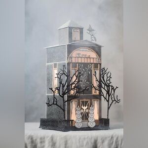 NWT Anthropologie Florence Balducci Light Up Halloween Paper House Ghost Spooky